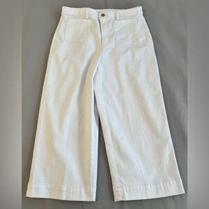 TALBOTS  High Waist Wide Crop Flawless wide leg pants  Size 12 White Women
